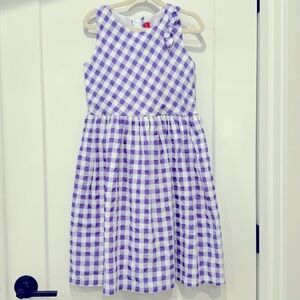 Girls Purple Checkered gingham Dress with bow detail